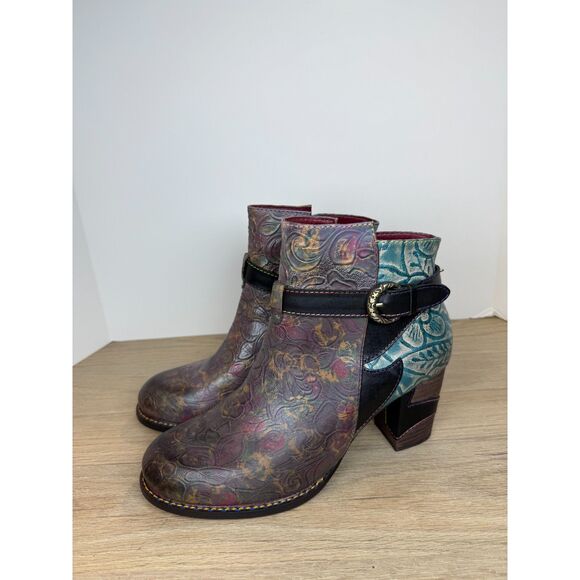 L’Artiste by Spring Tallulah Ankle Boot Women’s Size 7.5 Multi Genuine Leather - Picture 4 of 9